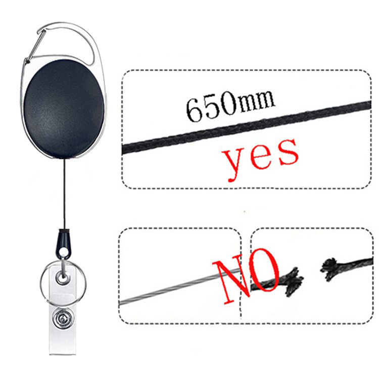 حامل بطاقة هوية من الجلد الصناعي بلون موحد، مشبك بيضاوي من سبائك الزنك سهل السحب، مشبك بطاقة هوية متعدد الاستخدامات، حامل بطاقة هوية