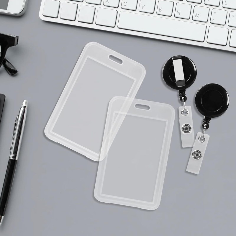 حار بيع عبر الحدود على الوجهين بطاقة شفافة تغطي الحبل الأسود بالإضافة إلى سحب مشبك قابل للسحب من السهل سحب الصدر بطاقة مشبك