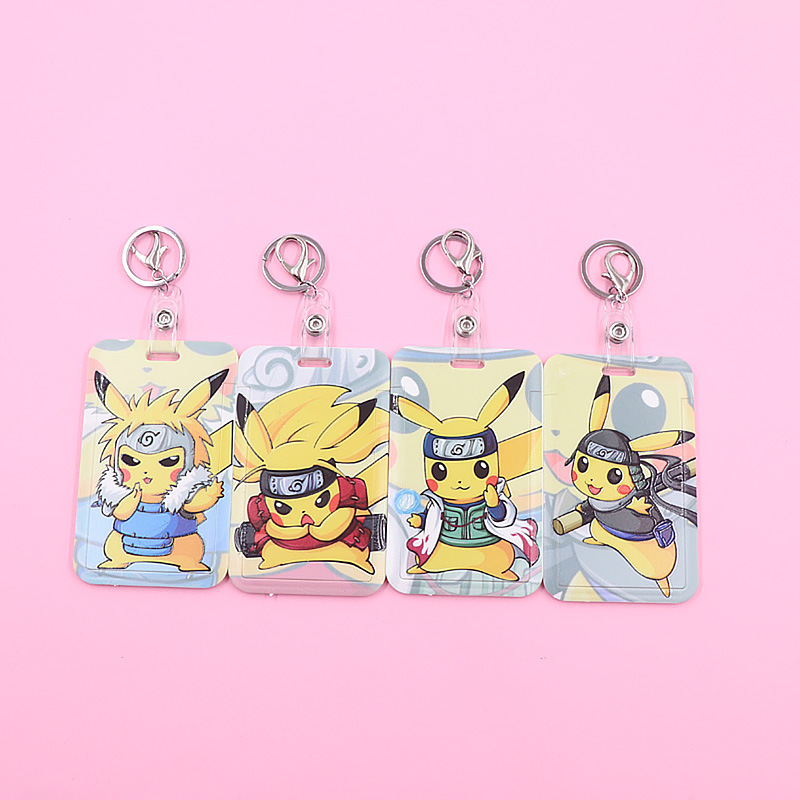 حامل بطاقة طالب كرتوني حامل بطاقة أرز كارمن بان حامل بطاقة سلسلة مفاتيح بيكاتشو