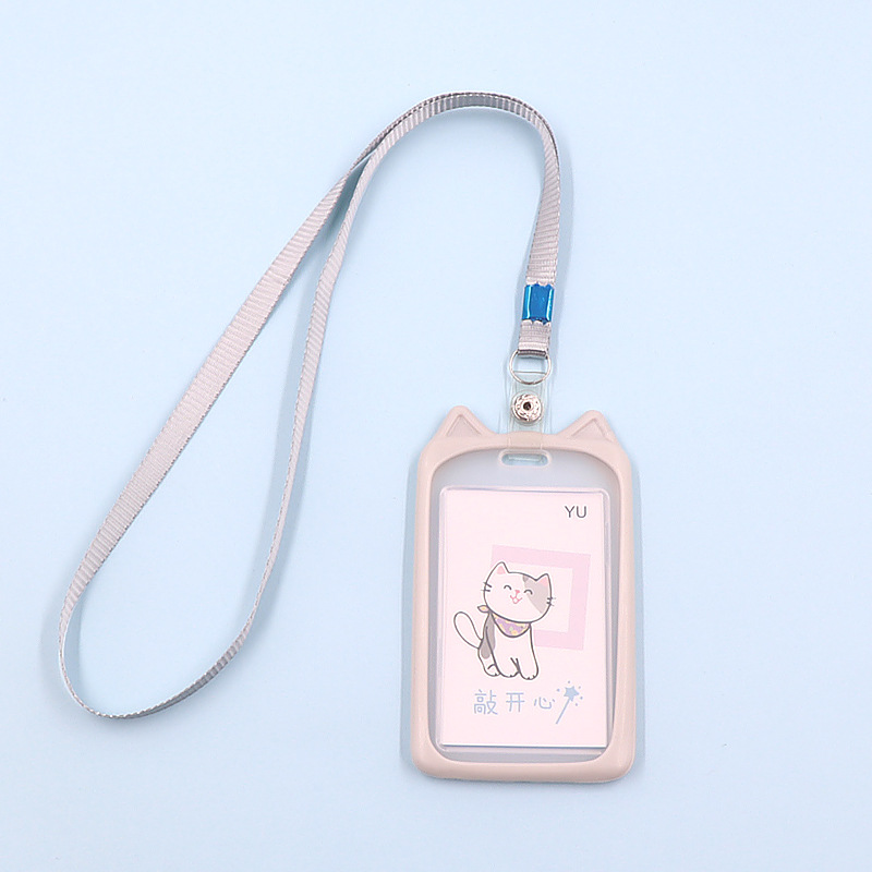 لطيف كيتي بطاقة شفافة مجموعة الحبل سيليكون مجموعة بطاقة حافلة مجموعة بطاقة الحرم الجامعي الحرس مدخل بطاقة حماية مجموعة