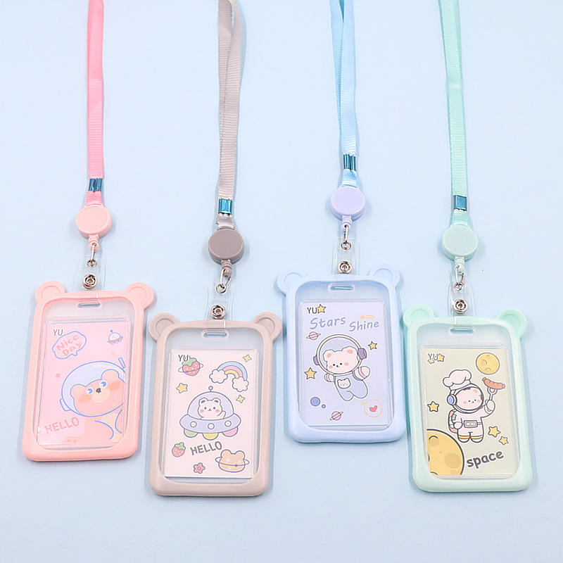 جديد ميكي ماوس سيليكون بطاقة متداخلة مع الحبل الحرم الجامعي بطاقة الطالب بطاقة حافلة بطاقة التحكم في الوصول بطاقة هوية مجموعة