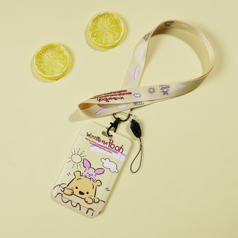 لطيف الكرتون انزلاق غطاء بطاقة بطاقة التحكم في الوصول بطاقة عمل بطاقة الهوية مجموعة مجموعة بطاقة الطالب مع الحبل بطاقة حافلة مجموعة