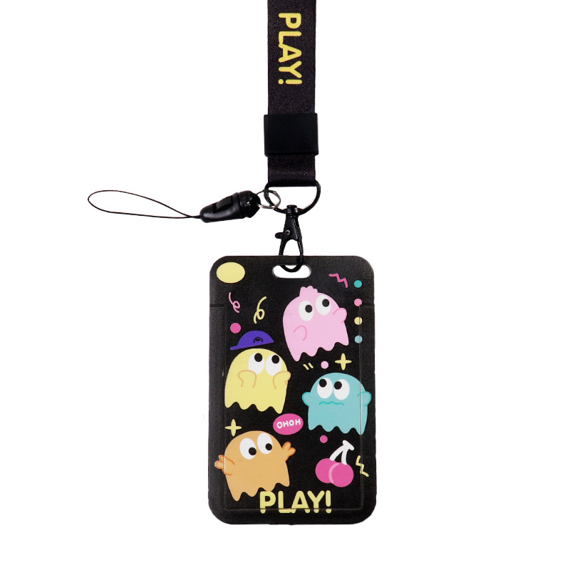 لطيف الكرتون انزلاق غطاء بطاقة بطاقة التحكم في الوصول بطاقة عمل بطاقة الهوية مجموعة مجموعة بطاقة الطالب مع الحبل بطاقة حافلة مجموعة