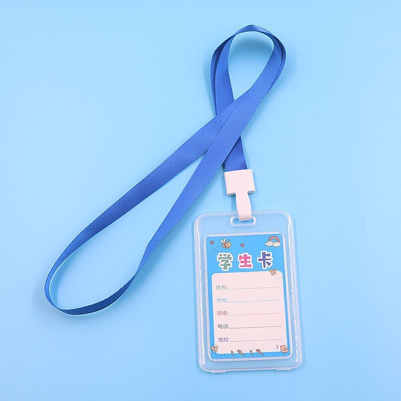 الحرم الجامعي بطاقة الطالب مجموعة مزدوجة من جانب حزام شفاف شنق الحبل بطاقة الهوية البلاستيكية بطاقة حافلة الصدر مجموعة التحكم في الوصول