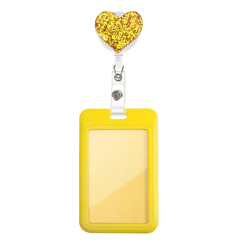 عبر الحدود الجديدة الخوخ الكريستال صقة بطاقة الهوية الدورية مرة أخرى كليب من السهل سحب زر بطاقة الهوية مشبك شارة قابل للسحب