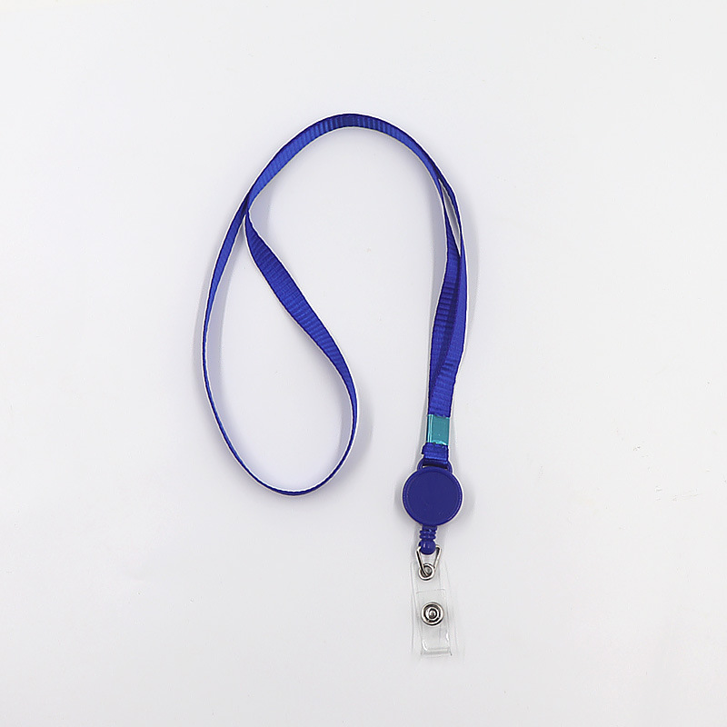 حبل تعليق طويل سهل السحب ومرن مصنوع من البوليستر بلون سادة، حامل بطاقة العمل، حامل بطاقة الحرم الجامعي، حامل الشهادة