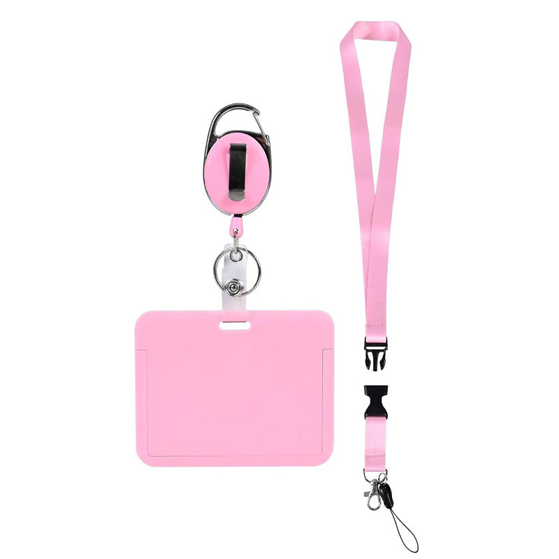 مجموعة بطاقات الهوية القابلة للسحب بحبل تعليق ملون، بطاقة صدرية لشارة الموظف، مجموعة بطاقات الحافلة، ملصق المصنع