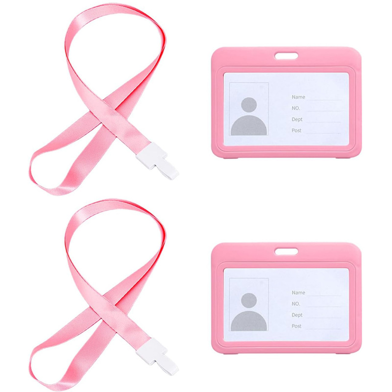 حار بيع بطاقات عبر الحدود تغطي الحبل المزدوج الجانب بطاقة هوية العلامة التجارية العلامة التجارية شفافة تغطي المدرسة بطاقة عمل بطاقة معلقة