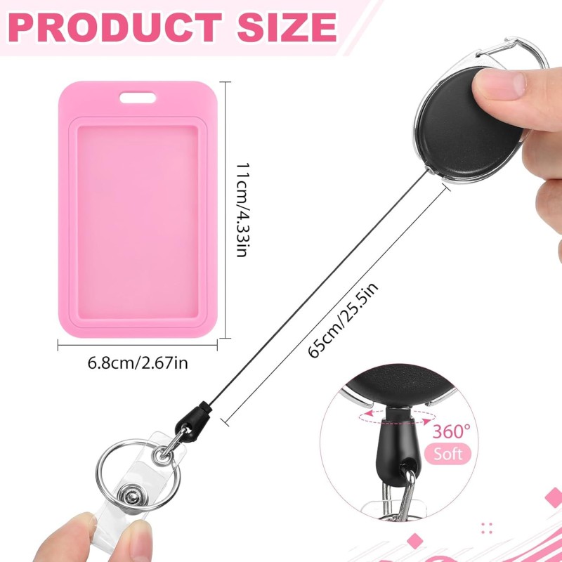 حامل بطاقة الهوية مع غطاء منزلق بإبزيم بيضاوي قابل للسحب، بطاقة حافلة، بطاقة هوية، حامل بطاقة مصنع