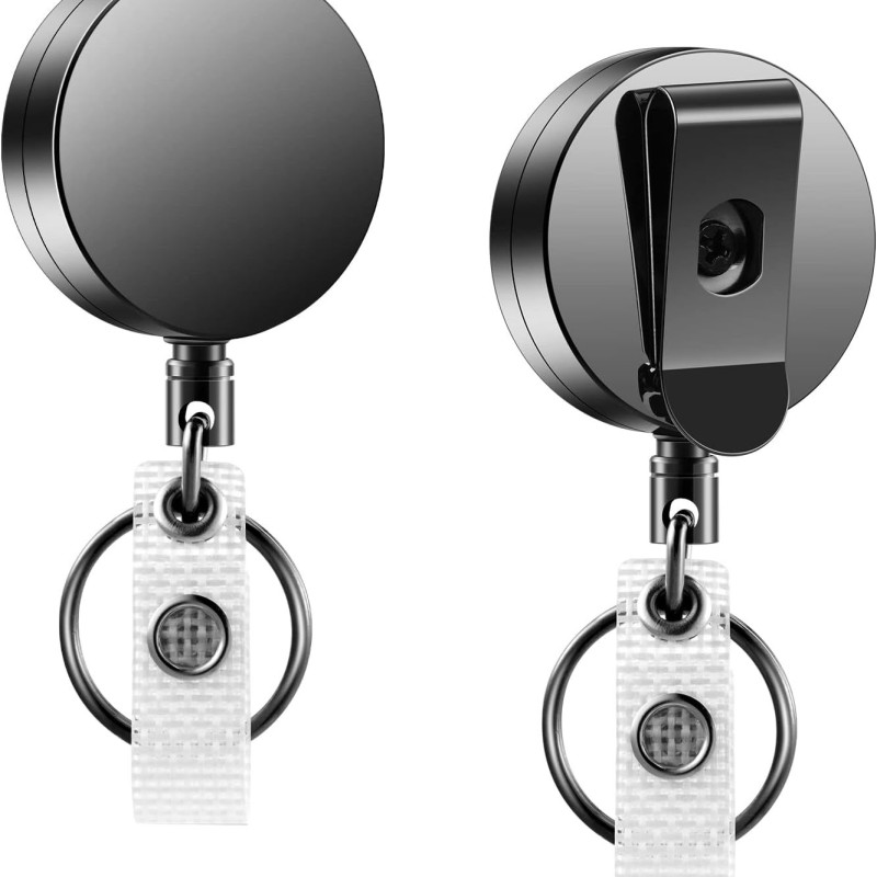 مسدس دائري 4 سم، لون شبه معدني، قابل للسحب، سهل السحب، سلسلة مفاتيح، سلك فولاذي