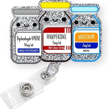 حار بيع عبر الحدود من السهل سحب مشبك الاكريليك زجاجة الدواء شارة بكرة