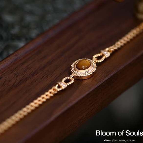 التصميم الأصلي 925 الفضة الاسترليني عين النمر حجر سوار الفرنسية اليدوية الرجعية سلسلة رائعة