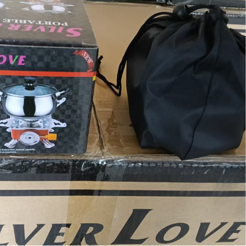 في الهواء الطلق التخييم المحمولة الرياح واقية من موقد الغاز في الهواء الطلق نزهة موقد مربع صغير مربع نوع المشبك رئيس موقد