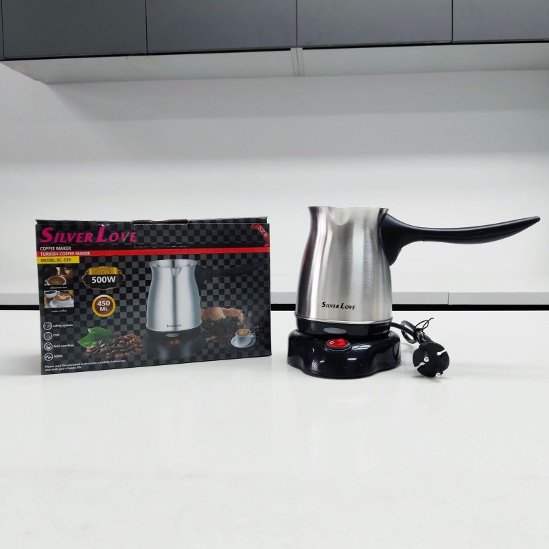 الفولاذ المقاوم للصدأ وعاء قهوة الكهربائية المنزلية التركية الصغيرة ناحية صانع القهوة