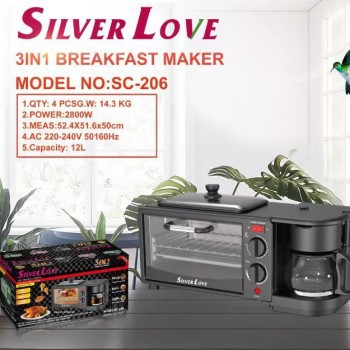 متعددة الوظائف المنزلية ثلاثة في واحد إفطار آلة القلي المحمص المحمص المحمص المحمص آلة القهوة مصغرة فرن آلة الإفطار