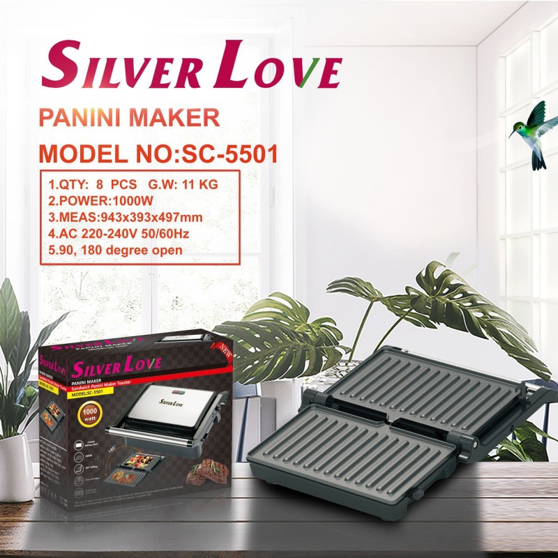 التجارة الخارجية تصدير آلة ستيك آلة الشواء المنزلية المحمولة غير عصا شواء كهربائية مزدوجة الجانب آلة الإفطار 1000W