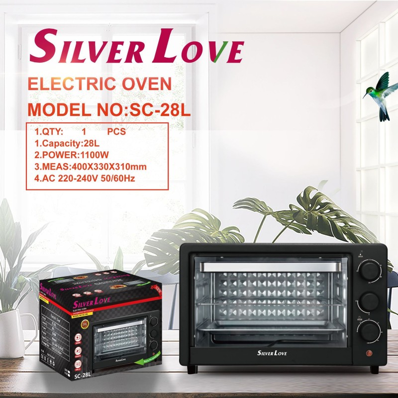 التجارة الخارجية تصدير 28L قدرة كبيرة 1100W عالية الطاقة متعددة الوظائف الكهربائية المنزلية فرن تعيين توقيت الخبز المزدوج