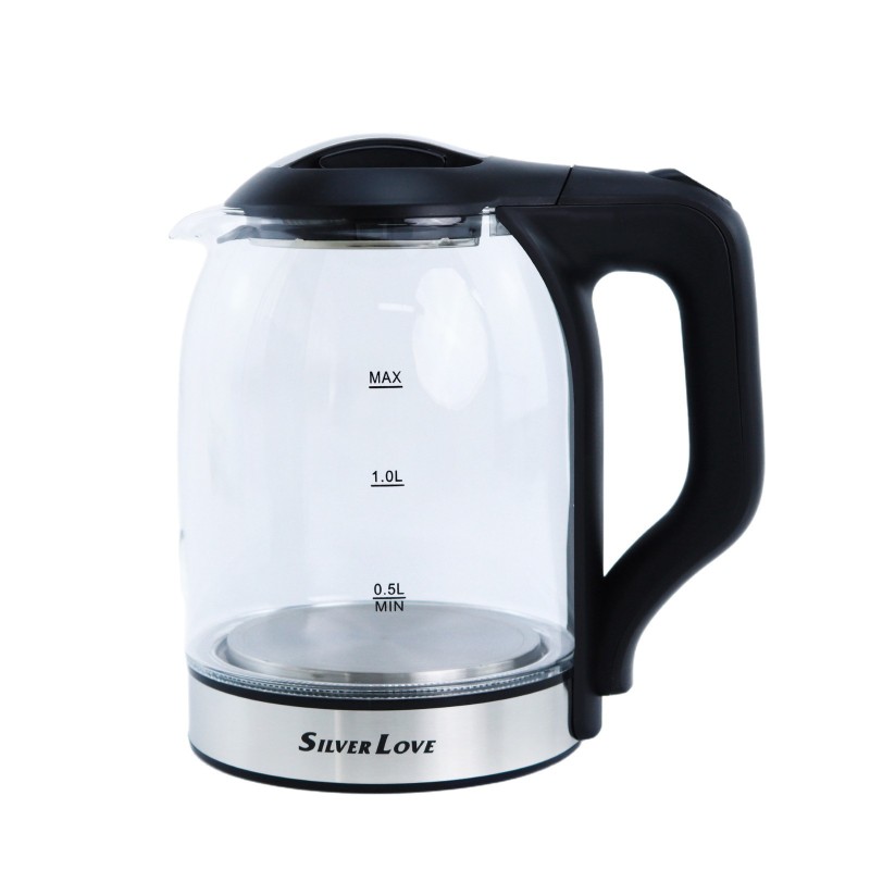 غلاية كهربائية عالية الزجاج البورسليكات شفافة التلقائي انقطاع التيار الكهربائي 1.8L غلاية كهربائية