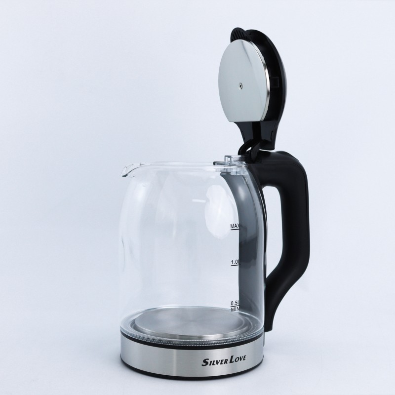 غلاية كهربائية عالية الزجاج البورسليكات شفافة التلقائي انقطاع التيار الكهربائي 1.8L غلاية كهربائية