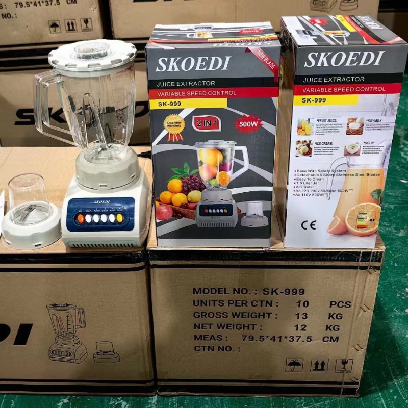تصدير عبر الحدود المحلية آلة الطبخ آلة كسر الجدار خلاط آلة طحن متعددة الوظائف 999 عصير آلة 1.5L + 0.5L
