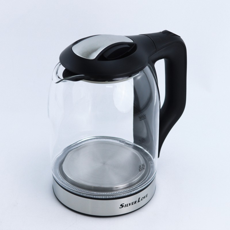 غلاية كهربائية عالية الزجاج البورسليكات شفافة التلقائي انقطاع التيار الكهربائي 1.8L غلاية كهربائية