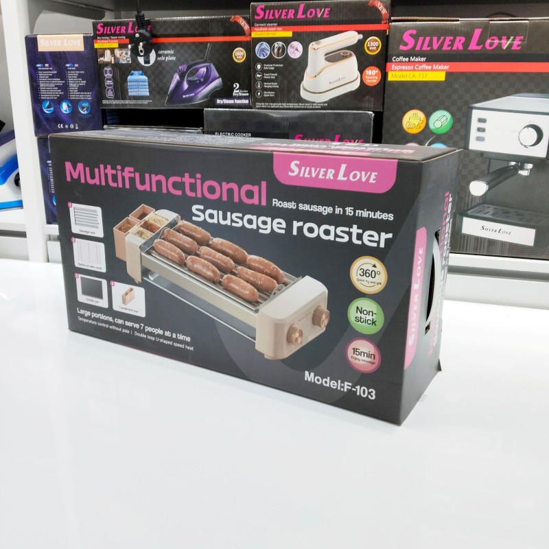 التجارة الخارجية تصدير السجق آلة التلقائي بالكامل المحلية الصغيرة متعددة الوظائف آلة هوت دوج ثلاثة في واحد الكهربائية تحميص المقالي النقانق