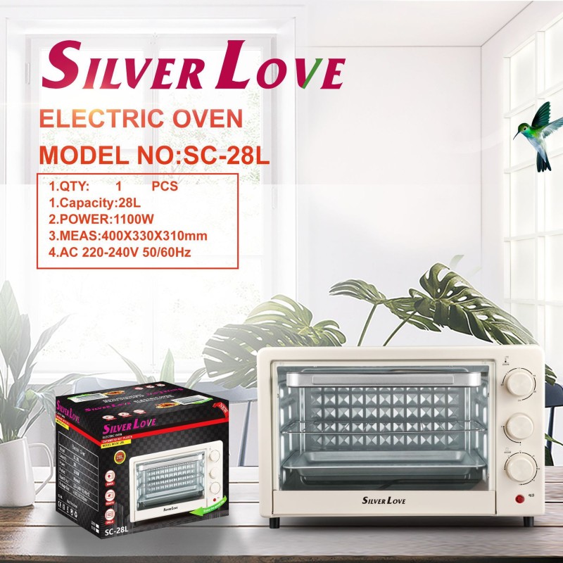 التجارة الخارجية تصدير 28L قدرة كبيرة 1100W عالية الطاقة متعددة الوظائف الكهربائية المنزلية فرن تعيين توقيت الخبز المزدوج