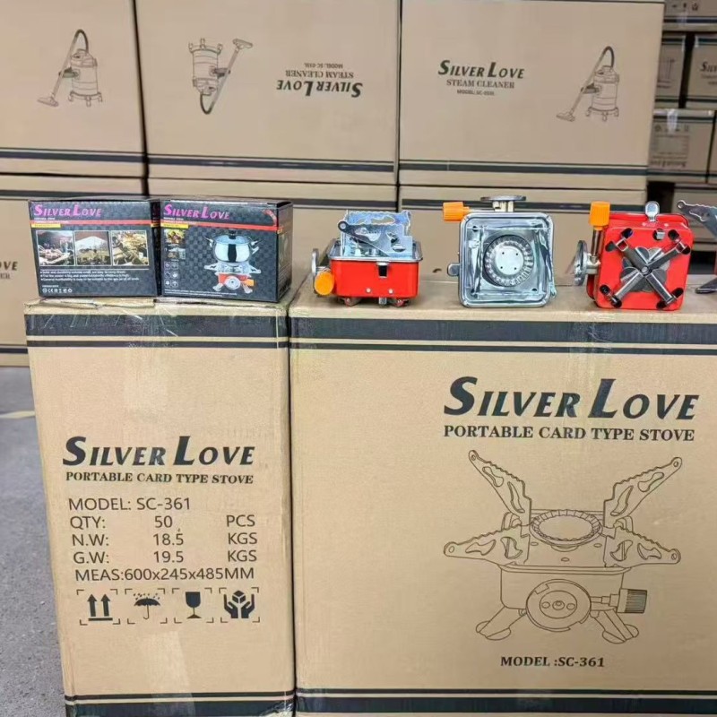 في الهواء الطلق التخييم المحمولة الرياح واقية من موقد الغاز في الهواء الطلق نزهة موقد مربع صغير مربع نوع المشبك رئيس موقد