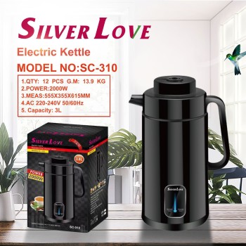 تصدير كمية كبيرة من الأسهم المحلية 3.0L اللون الصلب المقاوم للحرارة مصباح LED مزدوجة اللون مع الحفاظ على الحرارة غلاية كهربائية