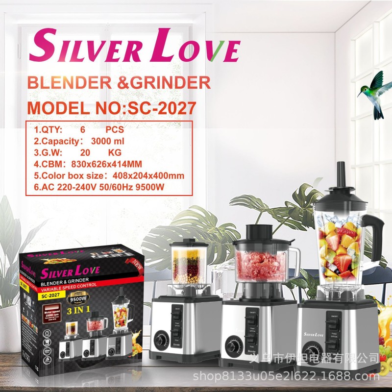 عبر الحدود 3L6INBLENDER متعددة الوظائف الفولاذ المقاوم للصدأ عالية الطاقة خلاط كسر الجدار المفرمة اللحوم سحق الجليد عصارة