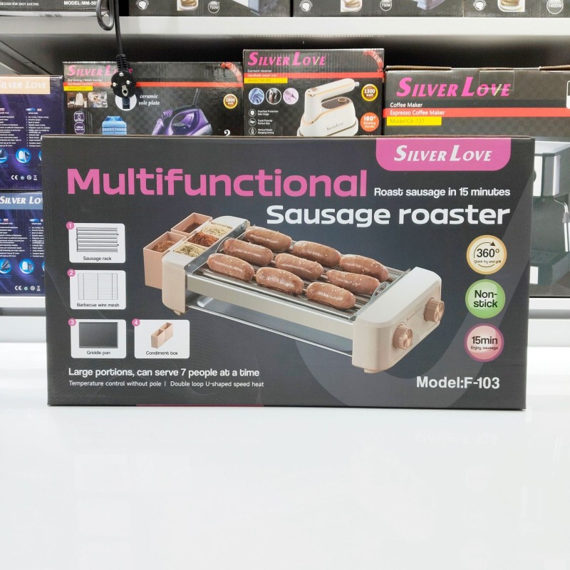 التجارة الخارجية تصدير السجق آلة التلقائي بالكامل المحلية الصغيرة متعددة الوظائف آلة هوت دوج ثلاثة في واحد الكهربائية تحميص المقالي النقانق