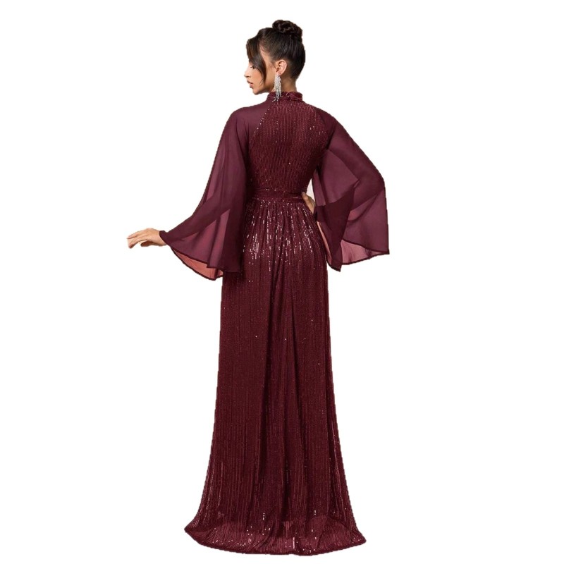 فستان سهرة طويل رسمي أنيق مستوحى من الطراز الفرنسي للنساء