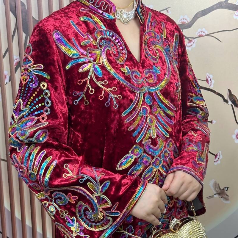 رداء نسائي عربي أنيق للمناسبات مطرز