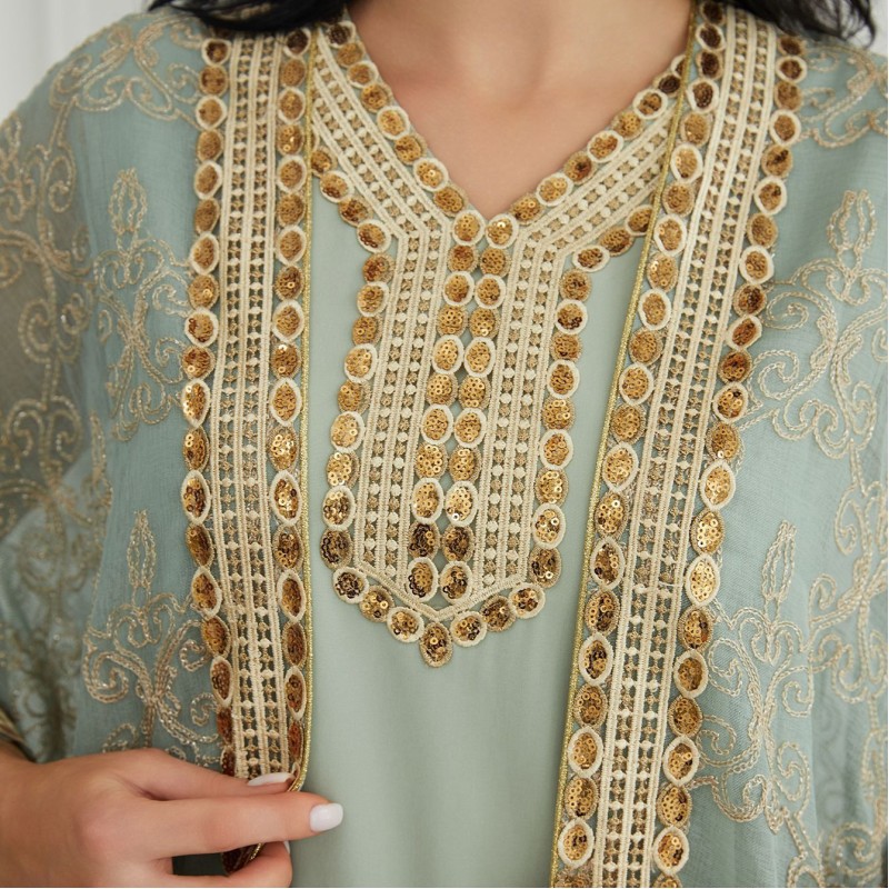  ملابس نسائية عربية كارديجان مطرزة