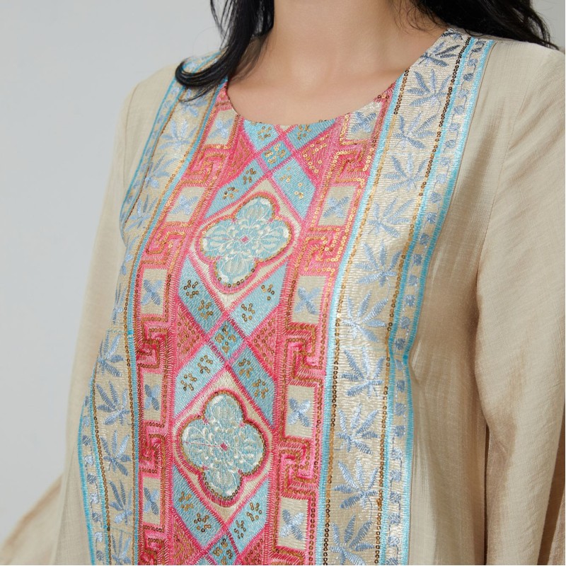 رداء عربي جديد فستان سهرة مطرز بالخرز 