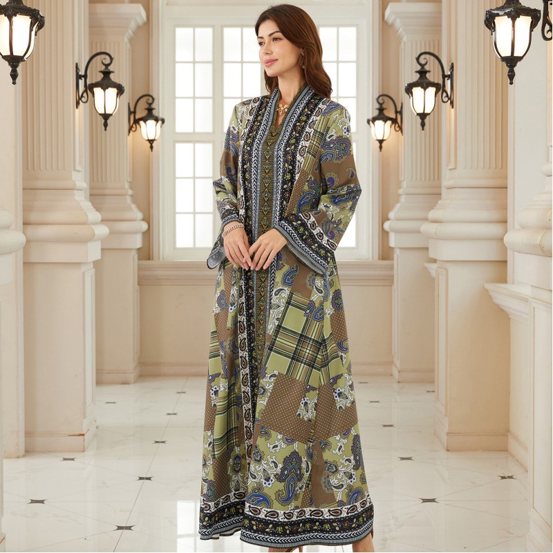  كم طويل الطباعة حجر الراين الساخن