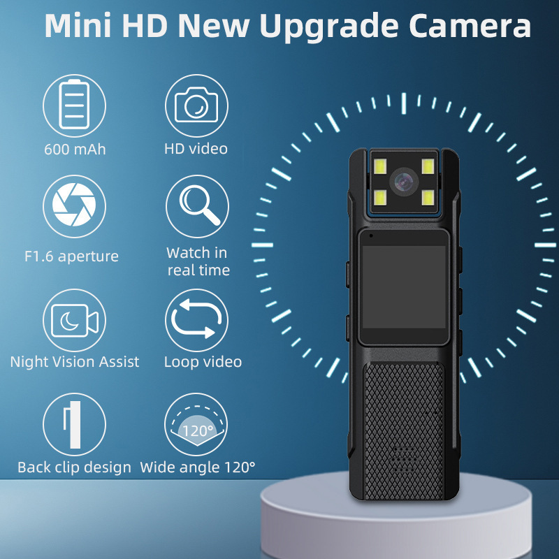 مسجل كاميرا رياضية عالية الوضوح عبر الحدود قلم تسجيل واي فاي محمول باليد مشبك خلفي كاميرا رياضية خارجية