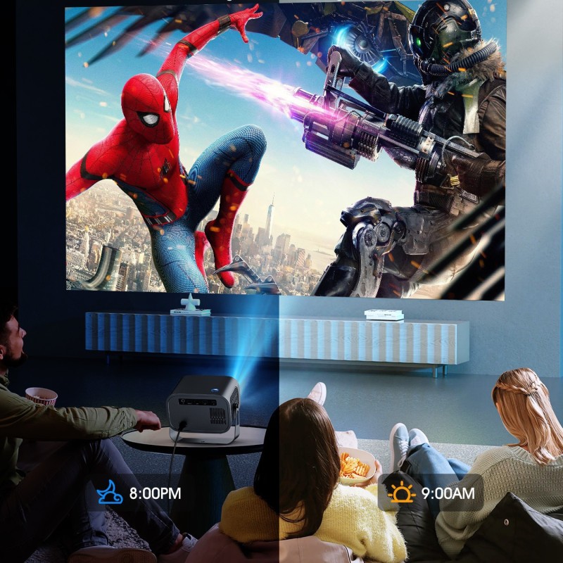 جهاز عرض V10 عالي الدقة عبر الحدود 4K جهاز عرض جداري لغرفة النوم المنزلية يعمل بنظام الأندرويد واي فاي Ptz جهاز عرض محمول ذكي A10