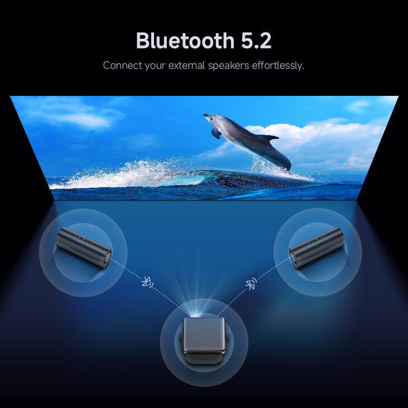 جهاز عرض L018 عبر الحدود عالي الدقة 4K للمسرح المنزلي، جهاز عرض فيديو لاسلكي، جهاز عرض تعليمي للعبة