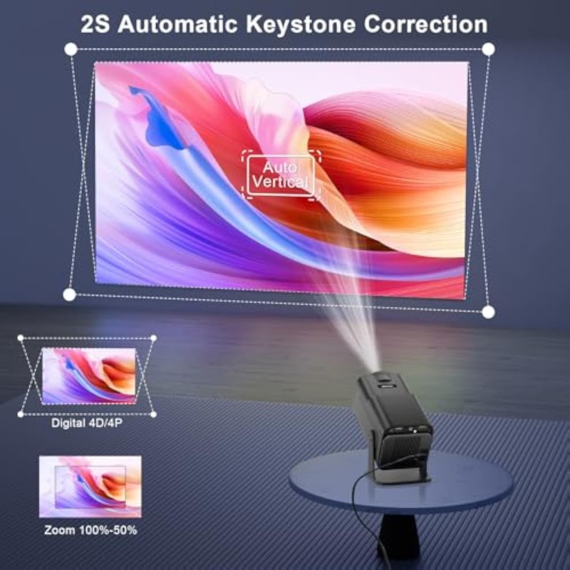 جهاز عرض Hy320 عبر الحدود للمنزل 4K عالي الوضوح سماعة لاسلكية تعمل بالبلوتوث جهاز عرض جداري لغرفة المعيشة جهاز عرض محمول