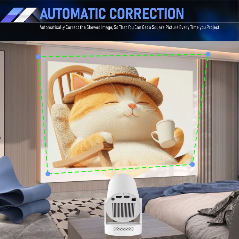 جهاز عرض hy300 Plus بدقة 4K HD، جهاز عرض محمول على الحائط لغرفة النوم المنزلية والتخييم في الهواء الطلق