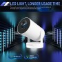 جهاز عرض hy300 Plus بدقة 4K HD، جهاز عرض محمول على الحائط لغرفة النوم المنزلية والتخييم في الهواء الطلق
