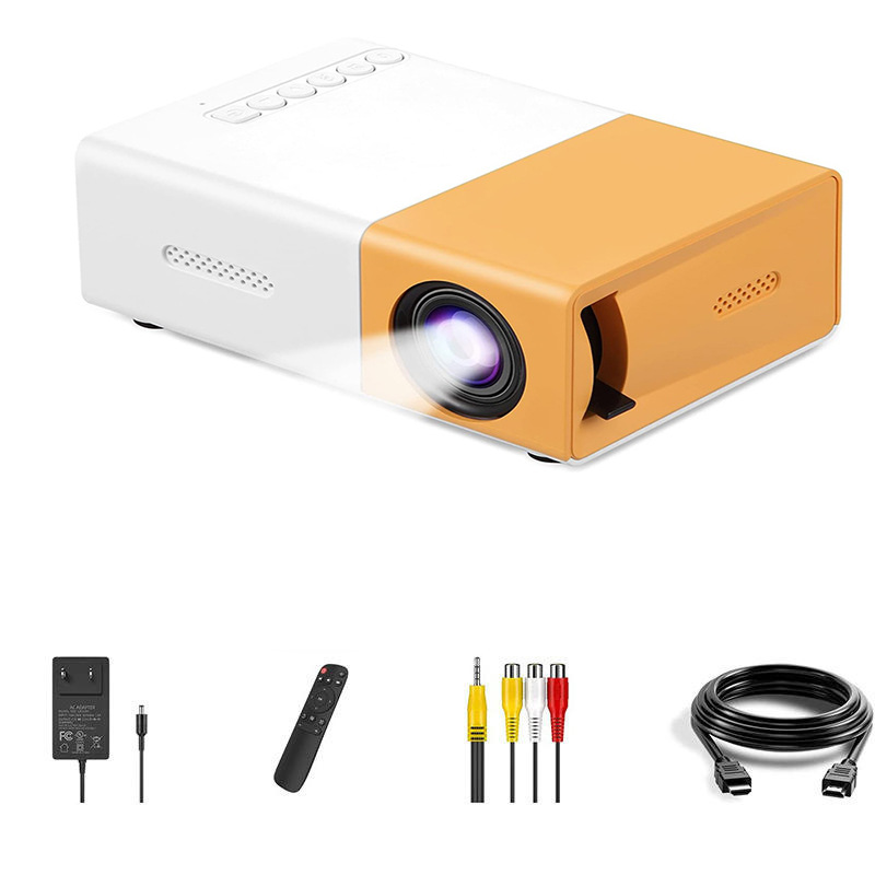 جهاز عرض Yg300 منزلي للأطفال جهاز عرض صغير لغرفة النوم على الحائط يدعم جهاز عرض محمول بدقة 1080 بكسل عالي الدقة