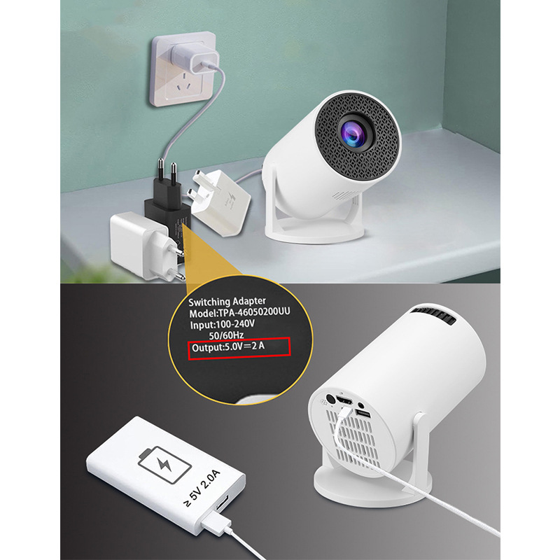 جهاز عرض صغير عبر الحدود Hy300 منزلي لاسلكي واي فاي شاشة الهاتف المحمول قوة البنك مزود الطاقة جهاز عرض محمول