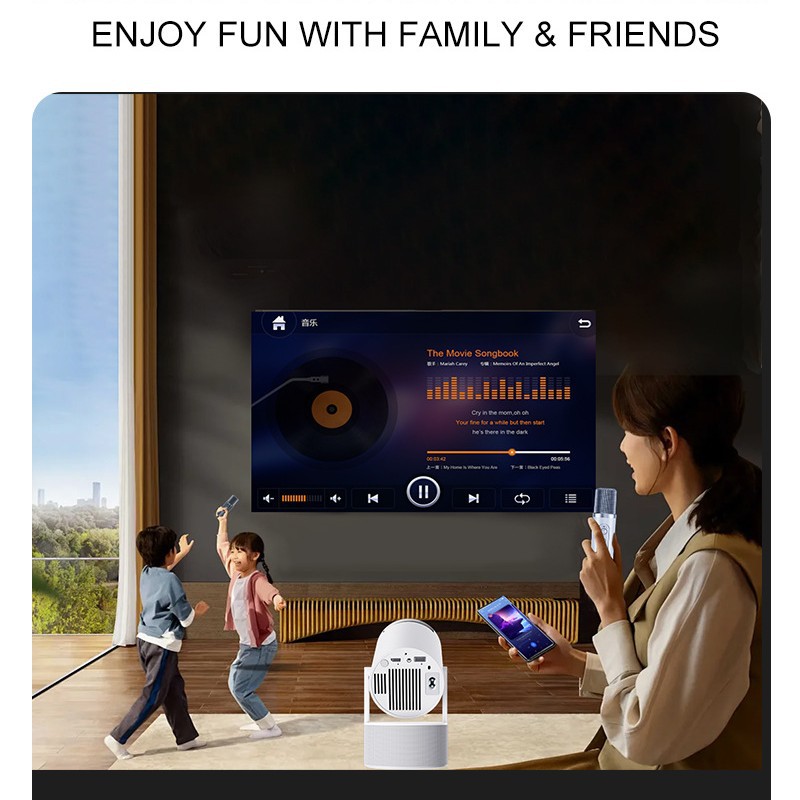 جهاز عرض كاريوكي ستيريو Hy300Proktv مشهور يعمل بنظام أندرويد ومسرح منزلي عالي الوضوح H713 محمول بالصوت والفيديو