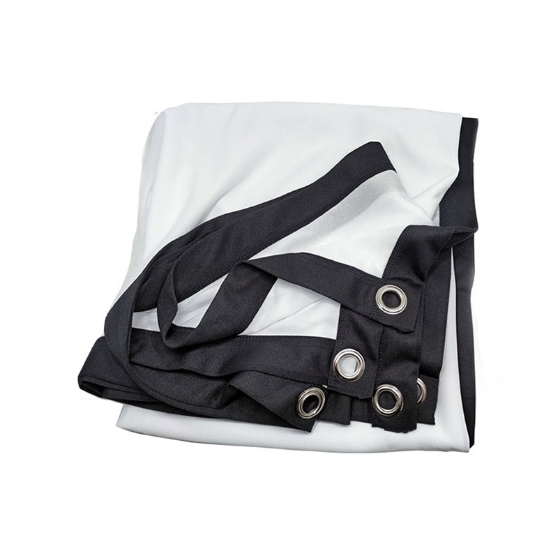 ستارة بروجيكتور ناعمة من البوليستر قابلة للطي مقاس 100 بوصة، ستارة عرض خارجية في الهواء الطلق مع حبل قصير