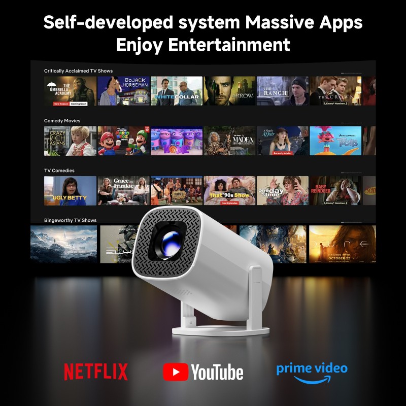 جهاز عرض P30Pro عبر الحدود مناسب لجهاز عرض منزلي صغير عالي الدقة 4K جهاز عرض لاسلكي جهاز عرض منزلي للحفلات