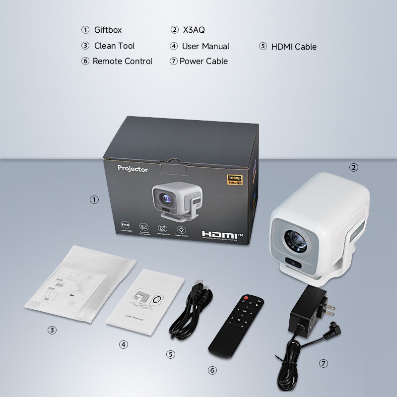 جهاز عرض X3Aq عبر الحدود يعمل بنظام الأندرويد 11.0 عالي الوضوح 1080P جهاز عرض جداري لغرفة النوم المنزلية جهاز عرض للهاتف المحمول شاشة عرض