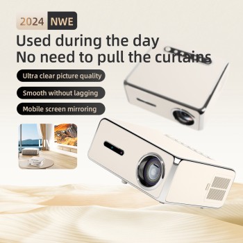 جهاز عرض منزلي عالي التجويف باللون الأبيض 4K فائق الوضوح، جهاز عرض تعليمي للأعمال، جهاز عرض لاسلكي