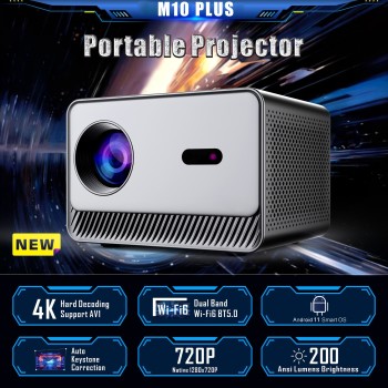 جهاز عرض M10Plus عبر الحدود 4K للهاتف المحمول جهاز عرض لاسلكي لغرفة المعيشة جهاز عرض جداري محمول صغير محمول